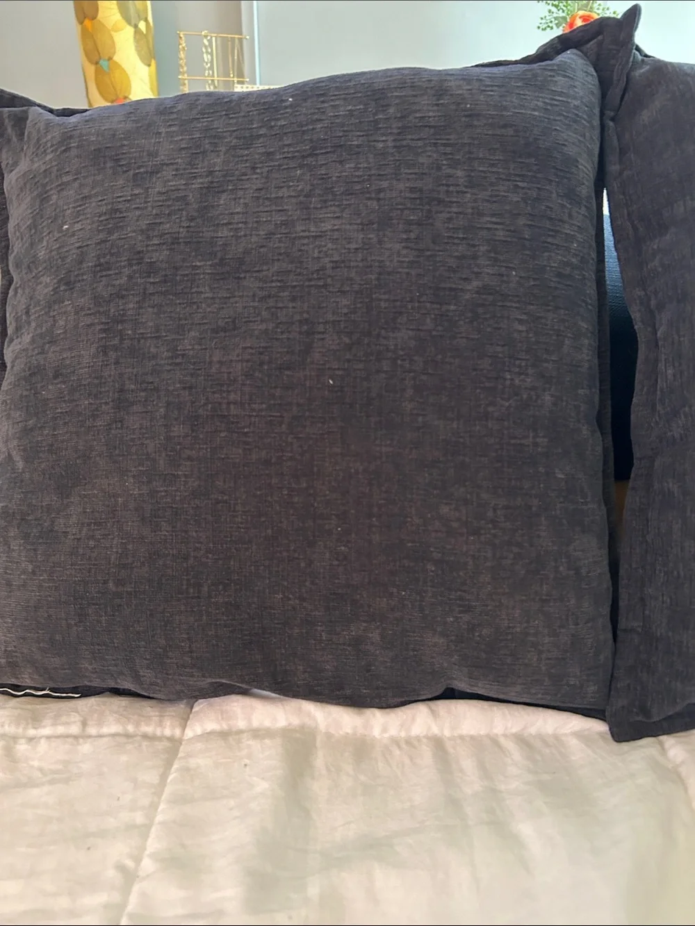 Set of 2 navy blue throw pillows